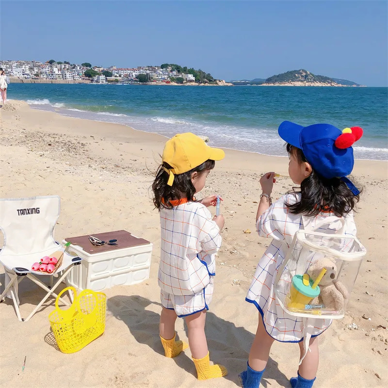 Korean Summer Children Boys Clothes Set Style Short Sleeve TShirt Shorts Girls Dress Suit Brother And Sister 250221
