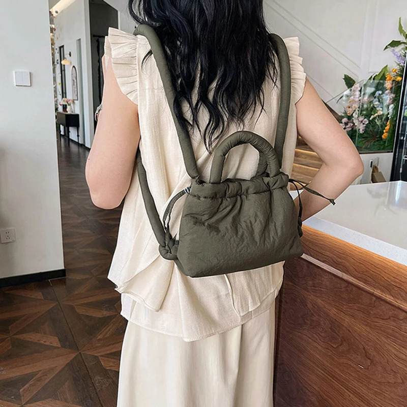 Casual Puffer Bag Padded Women Shoulder Crossbody Bags Cotton-filled Nylon Down Cotton Lady Handbags Mini Tote Purses 250225