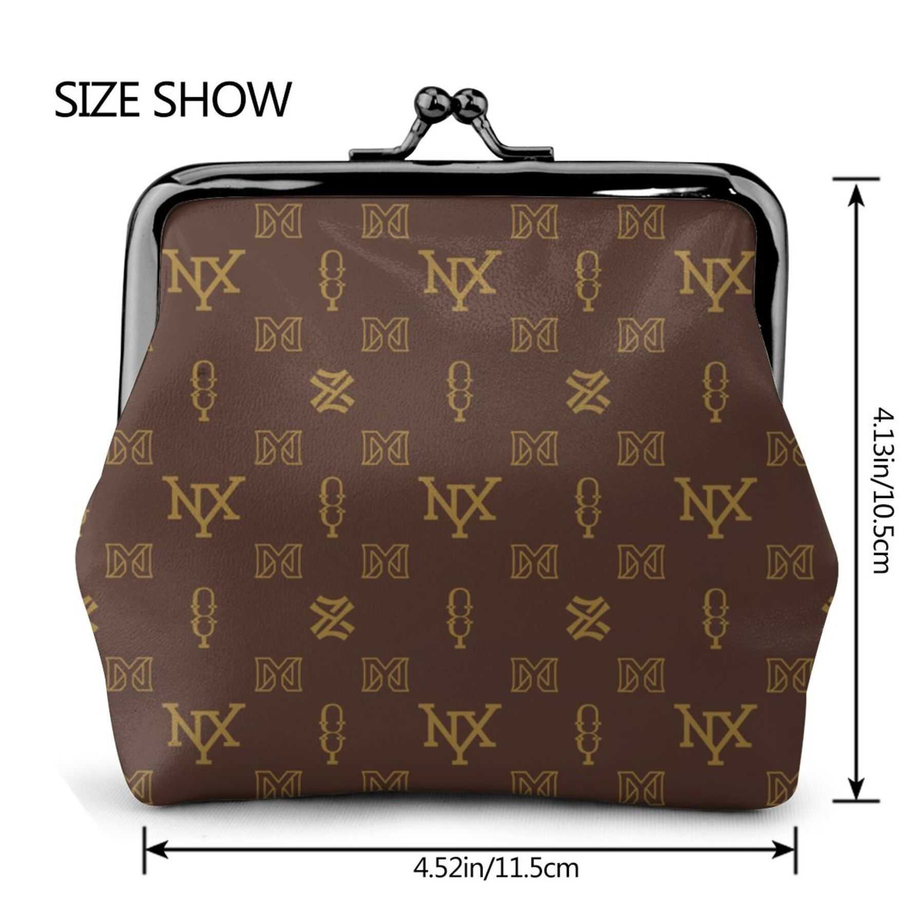 NXY Vintage Ladies Kiss Lock Design Coin Purse Leather Mini Wallet Clutches Bag Brown Change Purse Coins Organizer Pouch For Women Hip