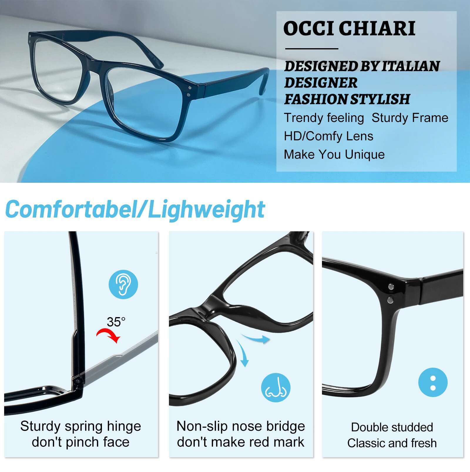 Reading For Men Hypera Optical Eyeglasses Frame Rectangle Presbya Glasses Classic Eyewear Magnifying Readers +1.0