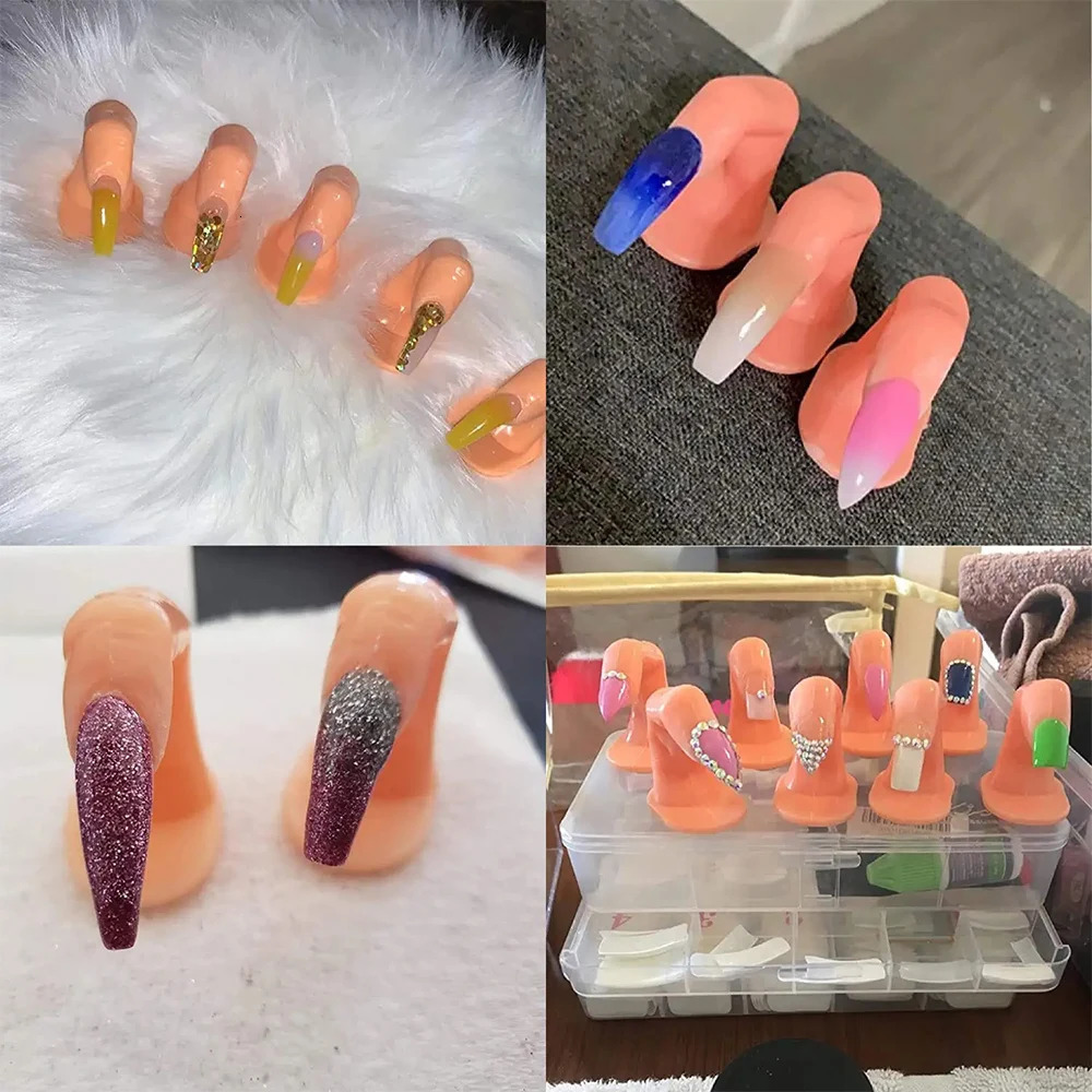 510Pcs Practice Finger Manicure Beginners Training Acrylic UV Gel Hand n False Nail Tips Model DIY Display Tools 250217
