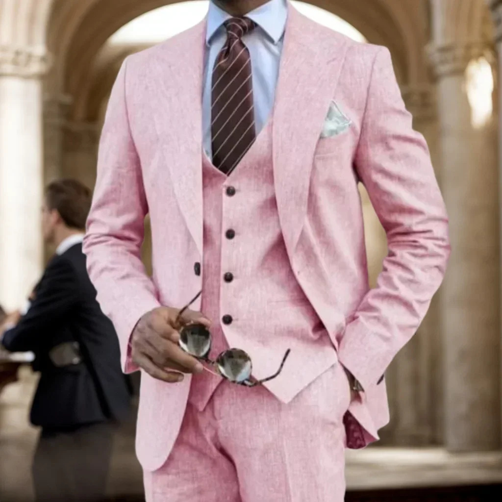 Mens regular set fashion 3-piece jacket vest and pants set elegant evening dress set wedding business classic clothing jacket 250224