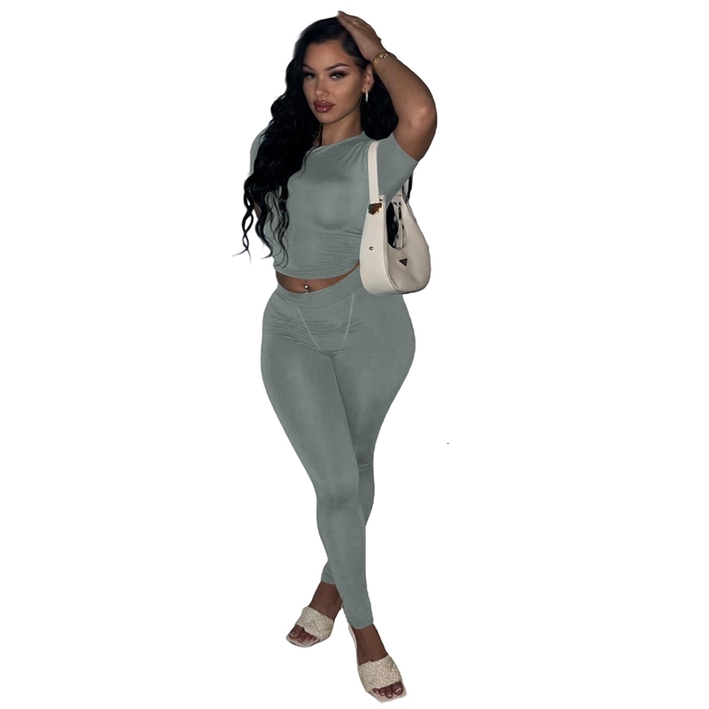 Womens Tracksuits Two Pieces Set 2025 New Fashion Sexy Solid Color Thread Sportwear 5 Colors