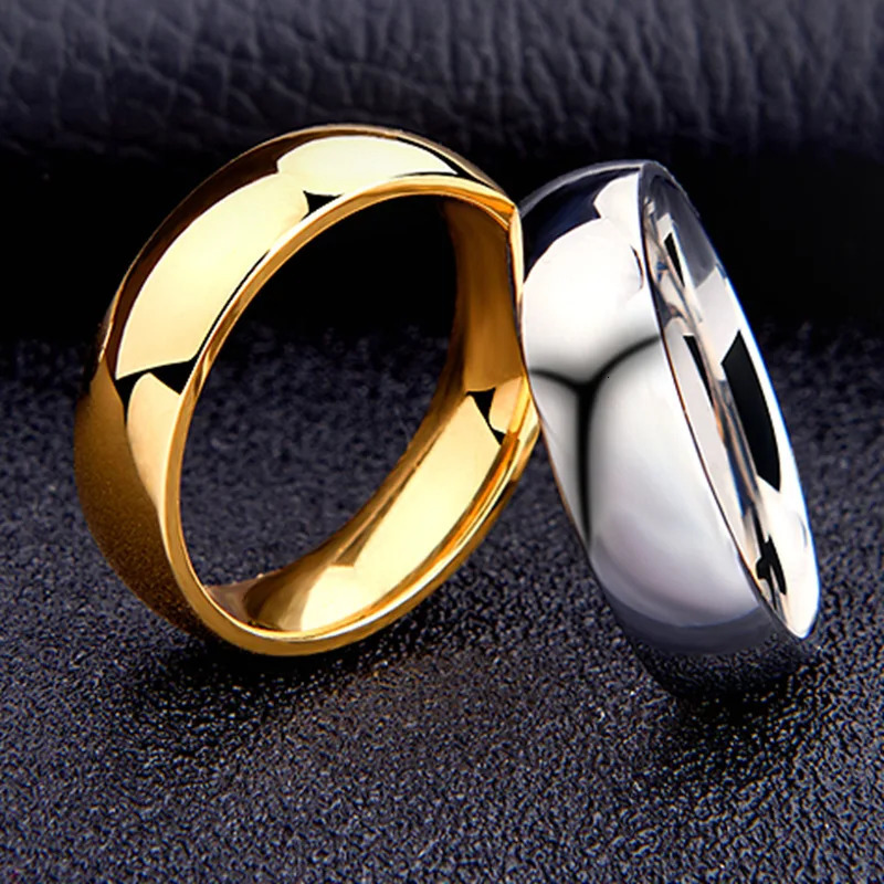 Simple 6mm Ring Women Men Prevent Allergy High Polished Wedding Rings Stainless Steel Couple Finger Jewelry Gifts 250225