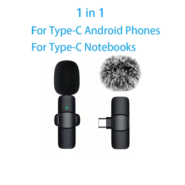 Wireless Lavalier Mic Audio Video Recording Mini Replaceable Windproof Fleece Microphone for vlog Shooting Microphone