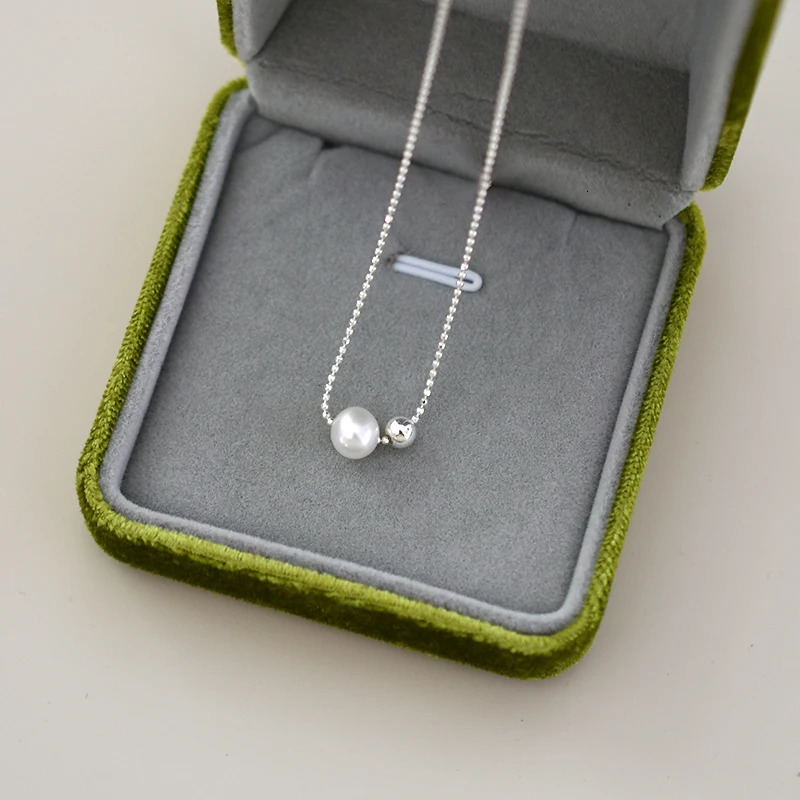 ASHIQI Natural Freshwater Pearl Necklace 925 Sterling Silver for Women Fashion Jewelry 250222