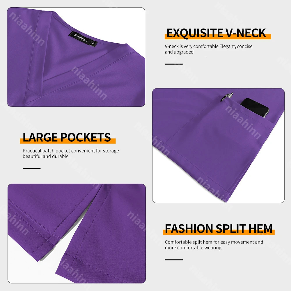 Hospital Clothes Uniform Women Scrub Set Doctor Nurse Accessories Dental Clinic Scrub Set Beauty Salon Workwear 250225