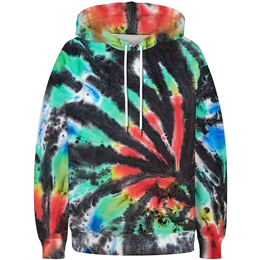 Hot Sale New Arrive Pullover Sweatshirt Hoodie For Men And Women Fleece Tie Dye Hooded