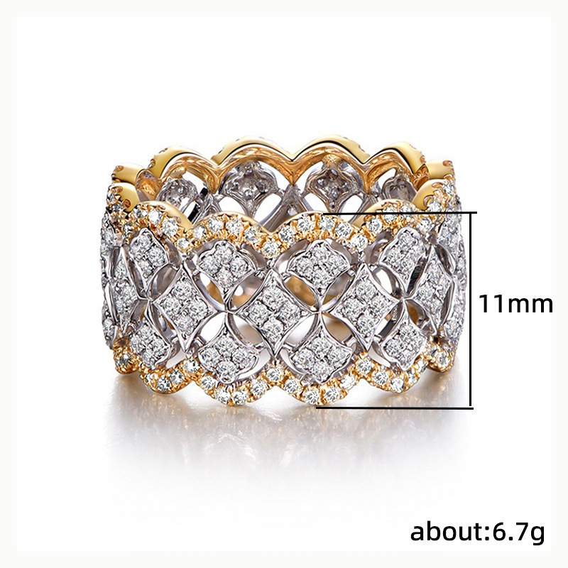 2025 Rulalei Vintage Jewelry Wedding Rings 925 Sterling Silver Gold Fill Pave 5A Cubic Zircon CZ Diamond Eternity Party Women Engagement Band Ring Gif
