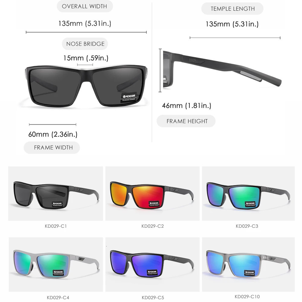 KDEAM Scratch Resistance Sunglasses Men Polarized 100% UV Protection Sun Glasses Integral Spring Hinges And Curved Temples KD029 250221