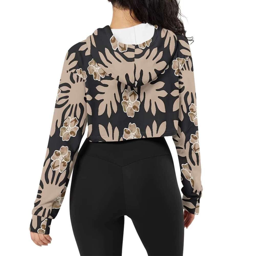 Wholesale Ral Long Sleeve Blank Womens Sweatshirt Custom High Street Style Cropped Hoodie Woman Crop Top Hoodies Women