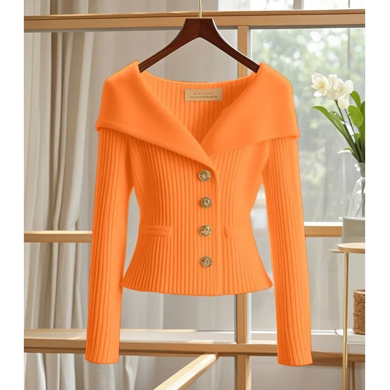 Women Cardigan Sweater High Quality High-end chic Long Sleeve Knitwear Autumn Winter Female Clothes Sweater Jacket 250222