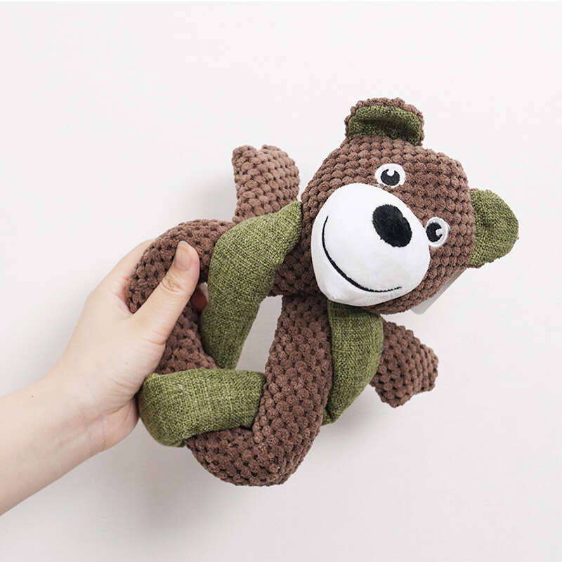 DHpet Squeaky Chew Toys for Dogs - Made of Rabbit Fur & Linen, Durable & Non - Toxic, Ideal for Medium to Large Breeds, Available in Sloth, Rabbit & B