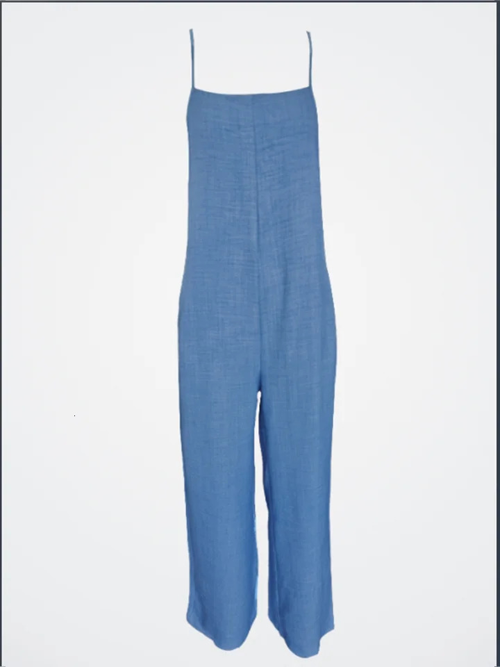 Y2K Summer Simple Pocket Strap Jumpsuit Women Sleeveless Fashion Womens Jumpsuit 250224