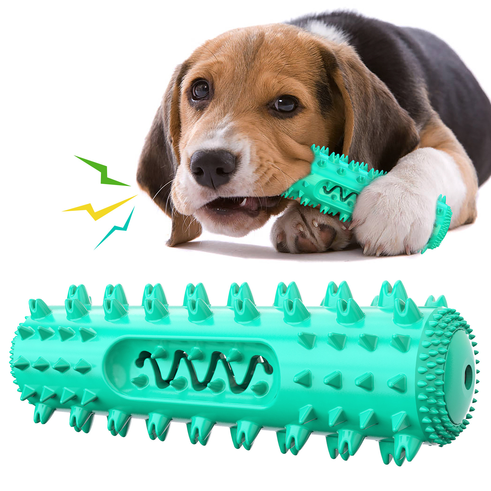 Dog toy teether, bite resistant, teeth cleaning dog toothbrush, food dispenser dog toys grinding rods, bite resistant teeth, bone cleaning toothbrushe