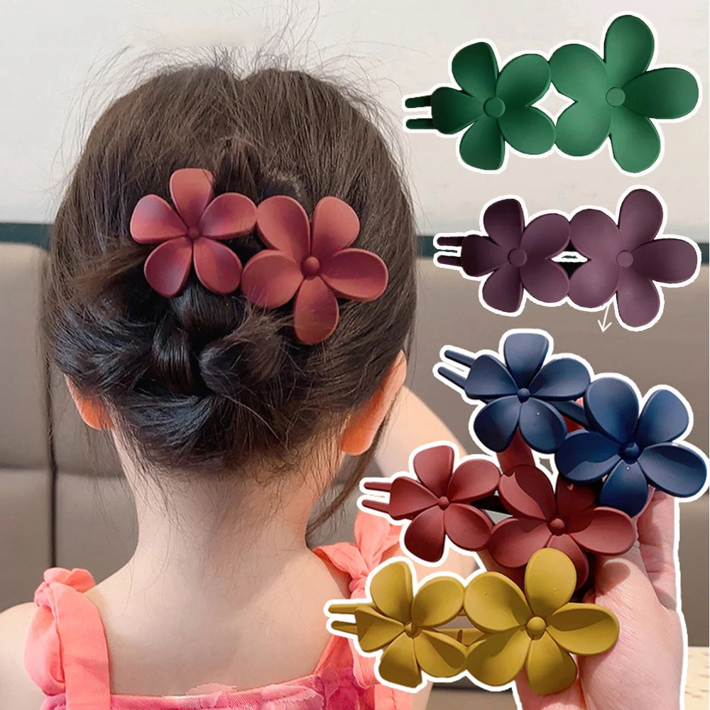 Frosted Flower Hair Clip Claws Matte Claw Clips For Women Girls Thin Thick Curly Kids Accessories Barrettes 250218