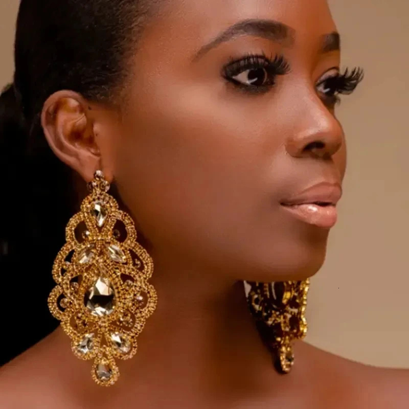 Stonefans Exaggerated Colorful Rhinestone Drop Earrings Wedding Bridal Jewelry Women Party Crystal Oversize Long Dangle Earrings 250225