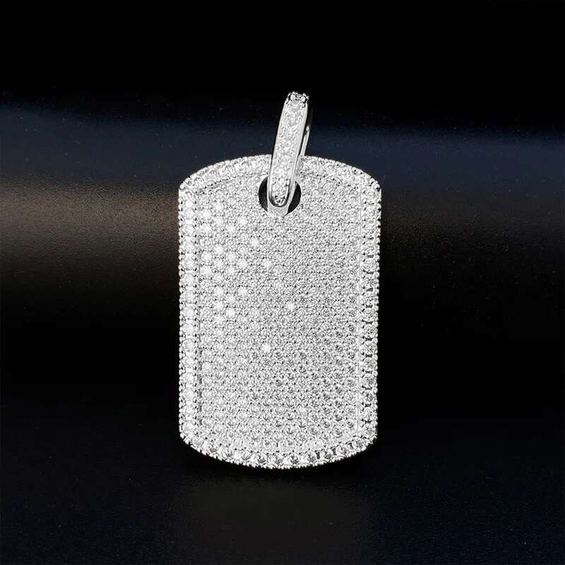 Hip Hop Iced Out Zircon Square Men Jewelry Bg Geometric Necklace Pendant Plated 16K Gold Birthday Gift