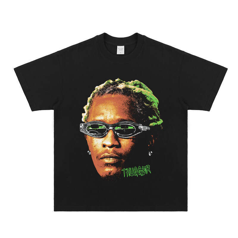 Cotton T European Code Young Thug VTG High Street Rap Hip Hop Digital Printed Short Sleeve Men's Jeff