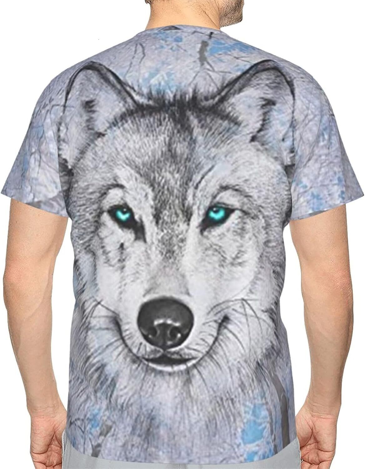 Mens T shirt T-Shirts for Men Boys 3D Printed T-Shirts Short Sleeve Graphic Tees Shirt tee Casual tops summer clothes Cool Wolf