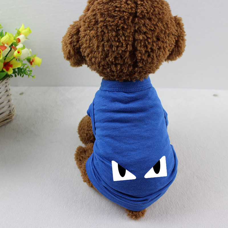 Dog Shirts Cat Apparel Simple Solid Color with Handsome Eye Print, Lightweight and Breathable Pet T-Shirts, Summer ClothesVest for Dogs Puppy Boy Girl