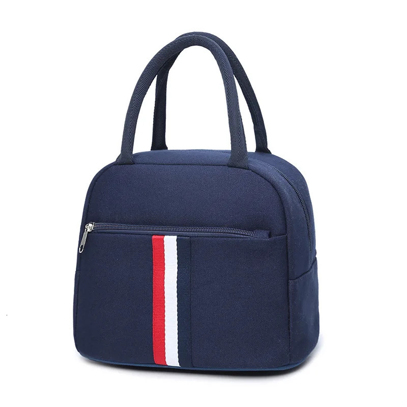 Fashion Canvas Handbag Waterproof Lunch Bag Portable Lunch Box Canvas Handbag 250225