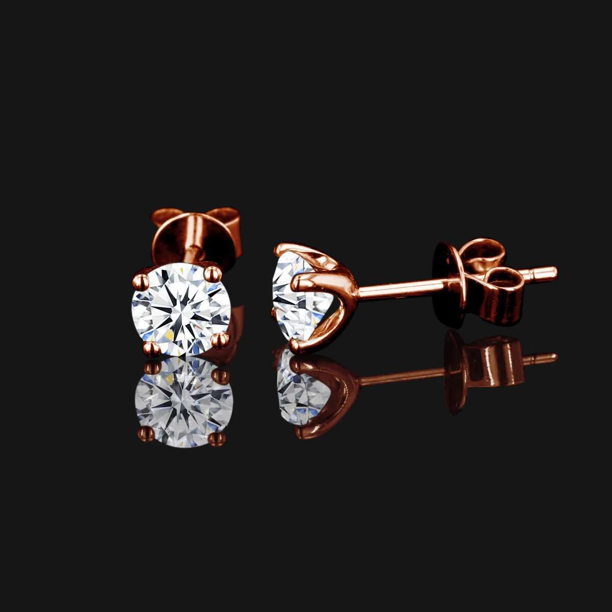 100% Sterg Sier 2 Carat 8.0mm D Color Moissanite Stud Earrings For Women Top Quality Sparkg Wedding Jewelry