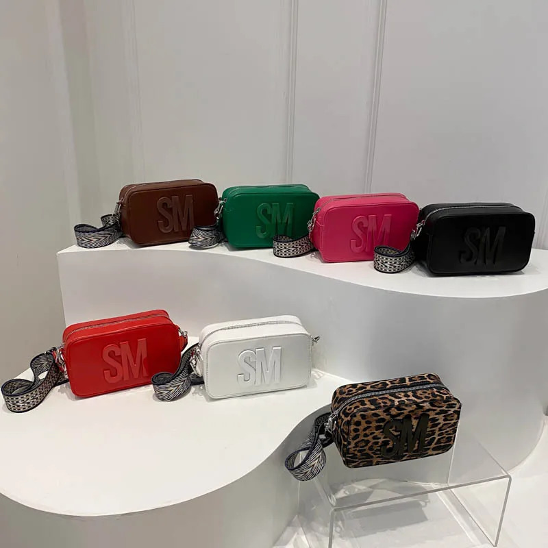 Women Bag Small Square Bag Phone Purse Retro Leopard Print Camera Bag Letters Lady Shoulder Crossbody Bags 250225