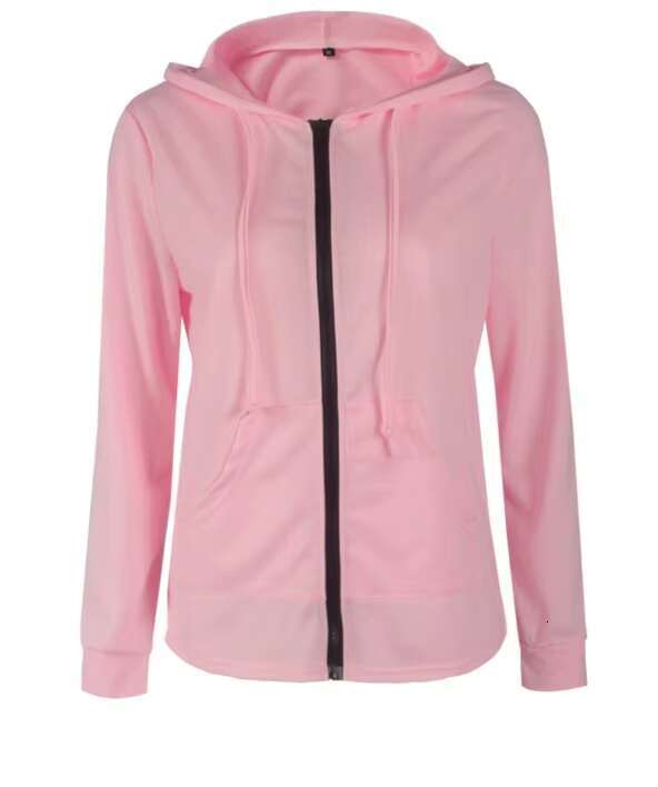 Wholesale Solid Color Hot Sale Sweatshirt Ladies Hoodie Long Sleeve Zipper Custom Women's Hoodies