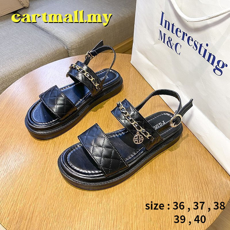 Slippers 2025 Plaid Buckle Strap Sport Sandals Women's Casual Shoes Open Toe Beach Anti-slip Platform Sandals Flat Sandals Ladies Shoes 2305