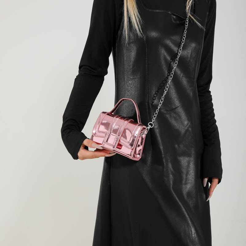 2025 new chain women's shoulder Korean version fashionable patent leather mirror handbag stylish mini crossbody bag for women #swissmilitary