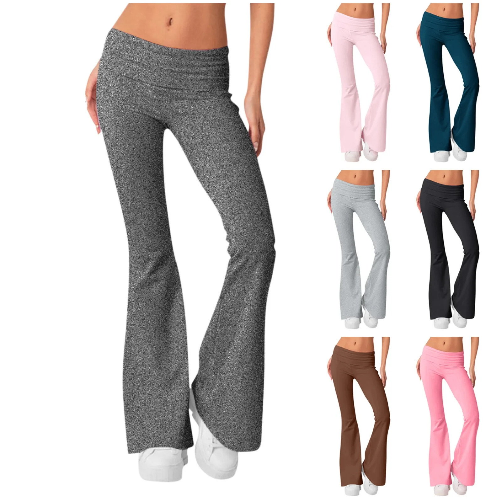 Women Flare Leggings High Waist Wide Leg Yoga Pants Seamless Fitness Workout Tights Gym Sports Trousers Casual Slimming Clothing 250226