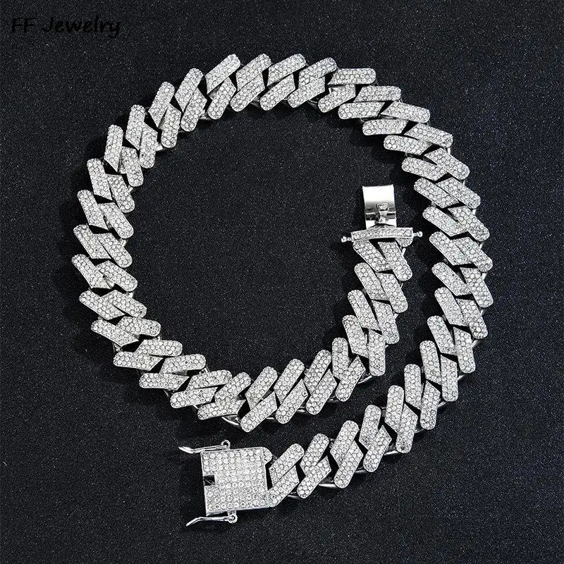 Iced Out CZ Stone Men jewelry Hip Hop Micro Pave 20mm Cuban Link Chain High Quality Heavy Chunky Necklace 3 Rows Cubic Zirconia 250225