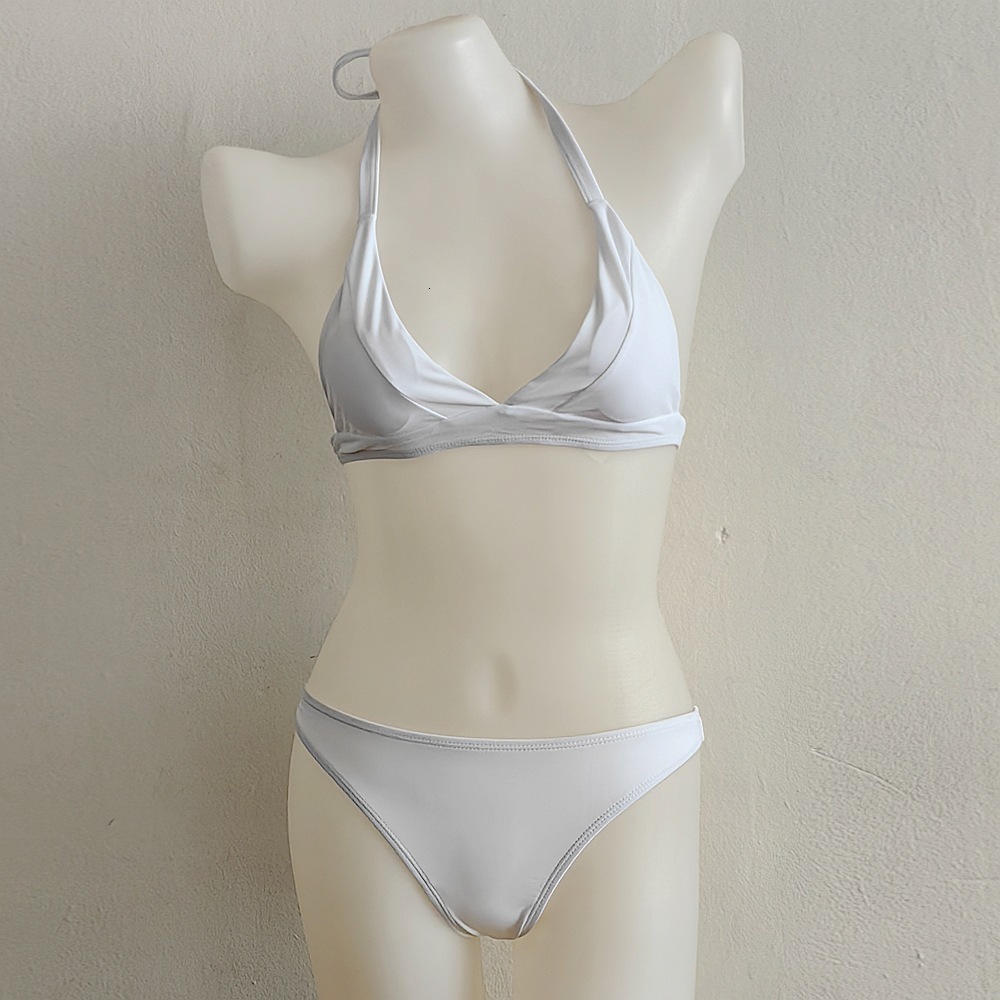 designer Sexy swimwear New Nylon Lycra Women's White Splicing Bikini Set Swimsuit