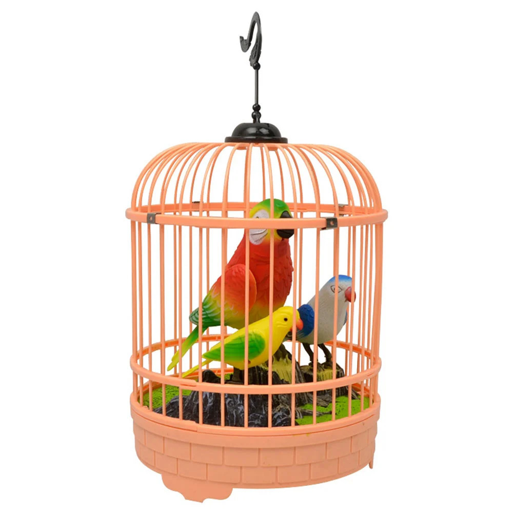Childrens Toys Chirping Bird Cage Voice Control Kids Birdcage Induction Inductive 250226