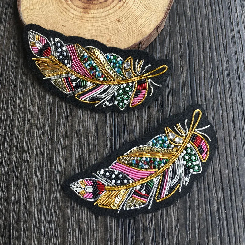 1 pc high quality buiter brooch special color feathers French DIY clothing accessories Indian silk brooch 250225