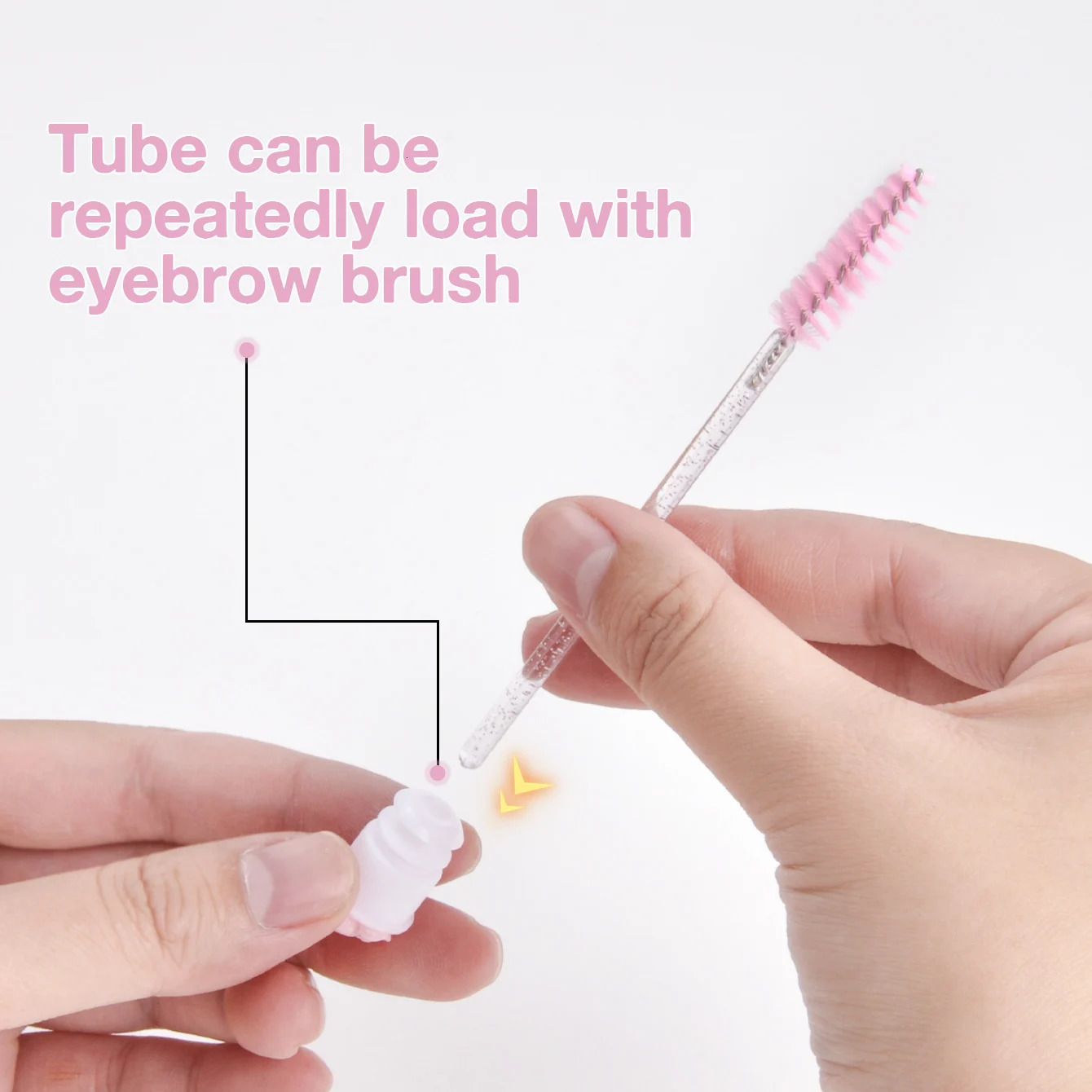 100Pcs Disposable Eyelash Brushes Reusable Eyelashes Brush Tube Mascara Wands Tubes Dust-proof Lash Spoolies Storage Makeup Tool 250224