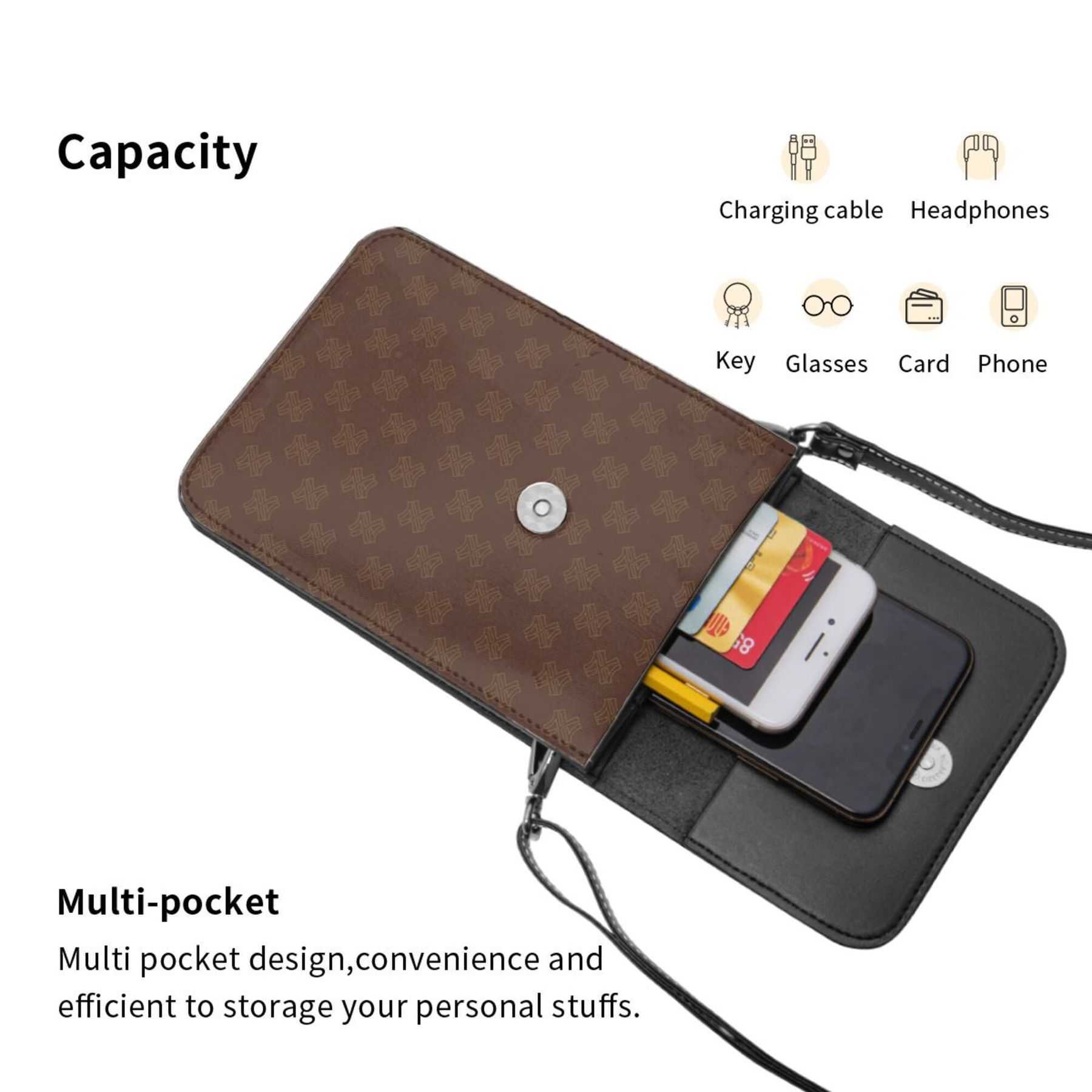 NXY Universal Leather Mobile Phone Bag Case With Shoulder Strap For Mobile Phone Shockproof Pouch Portable Small Cell Phone Purse Hip