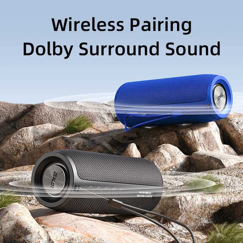 ZEALOT S51 Powerf Speaker Low Bass Wireless Speaker Ultra Low Bass Waterproof Speaker Port TF TWS USB Flash Drive Y250226