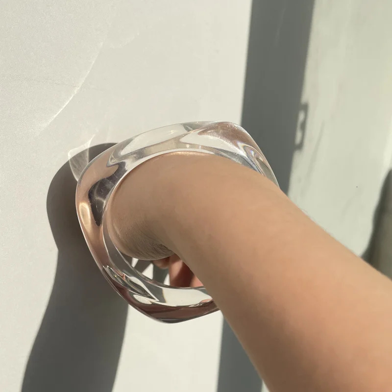 Korean Retro Color Wave Wide Version Square Acrylic Resin Bangle Bracelet for Women Girls Party Travel Jewelry HANGZHI 250225