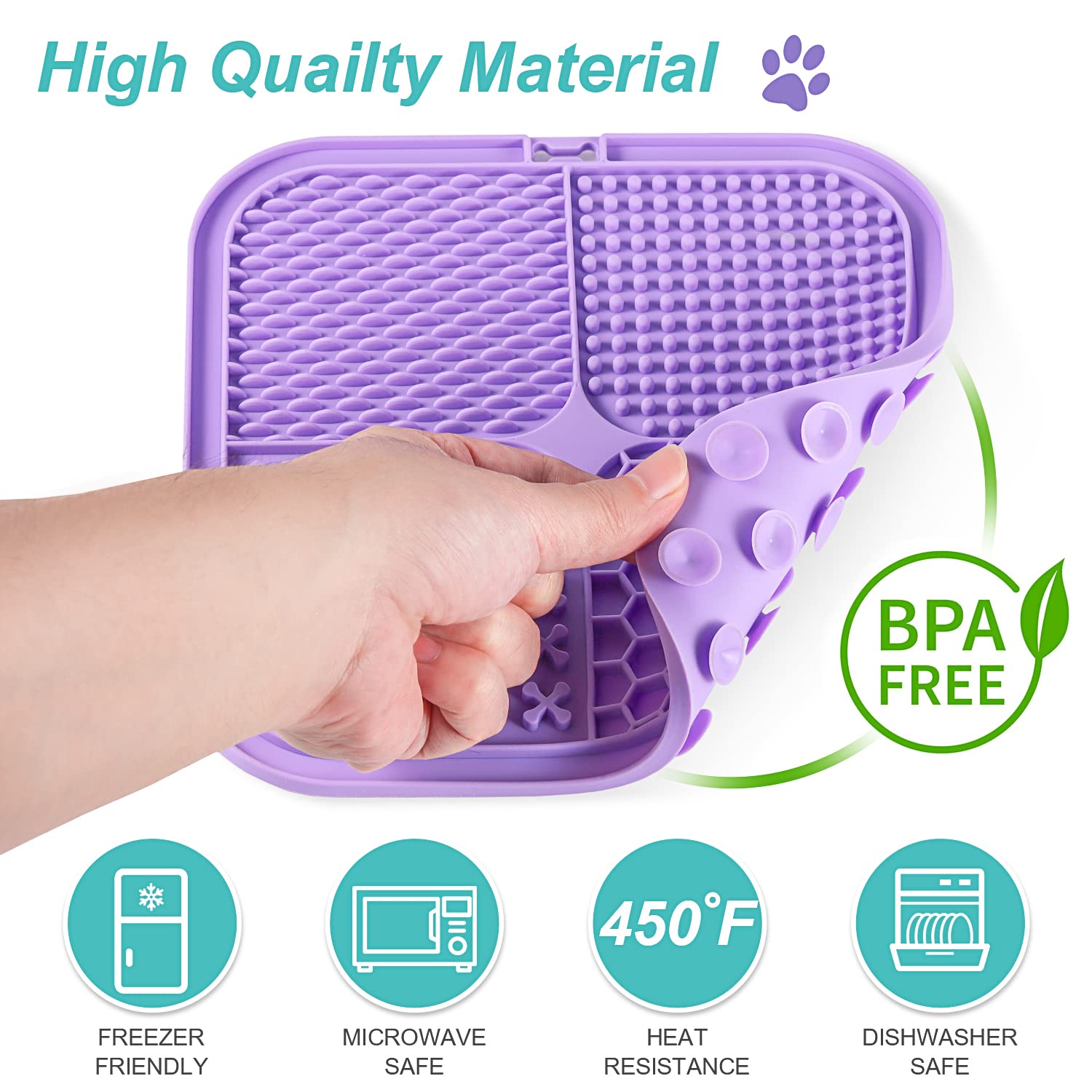 LUKITO Lick Mat for Dogs & Cats 2 Pack with Suction Cups,