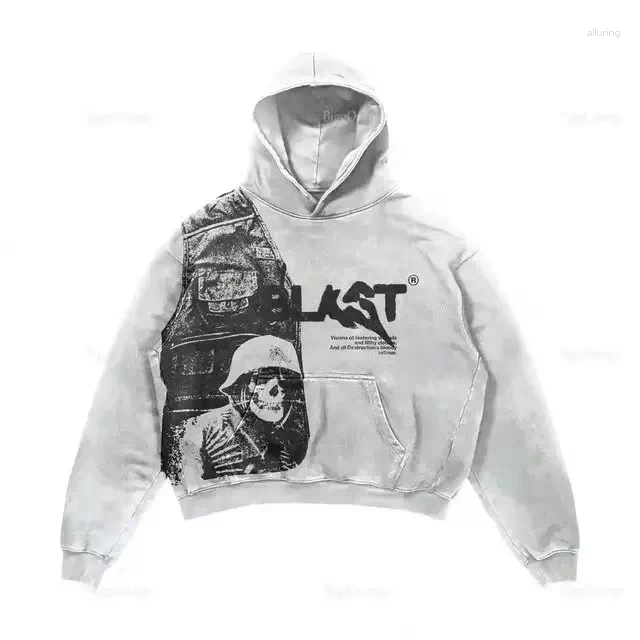 Men's Hoodies Color Blocking Streetwear Style Printed Pattern Pullovers Oversizeds Casual Niche Fashion Couple Sweatshirts Y2k