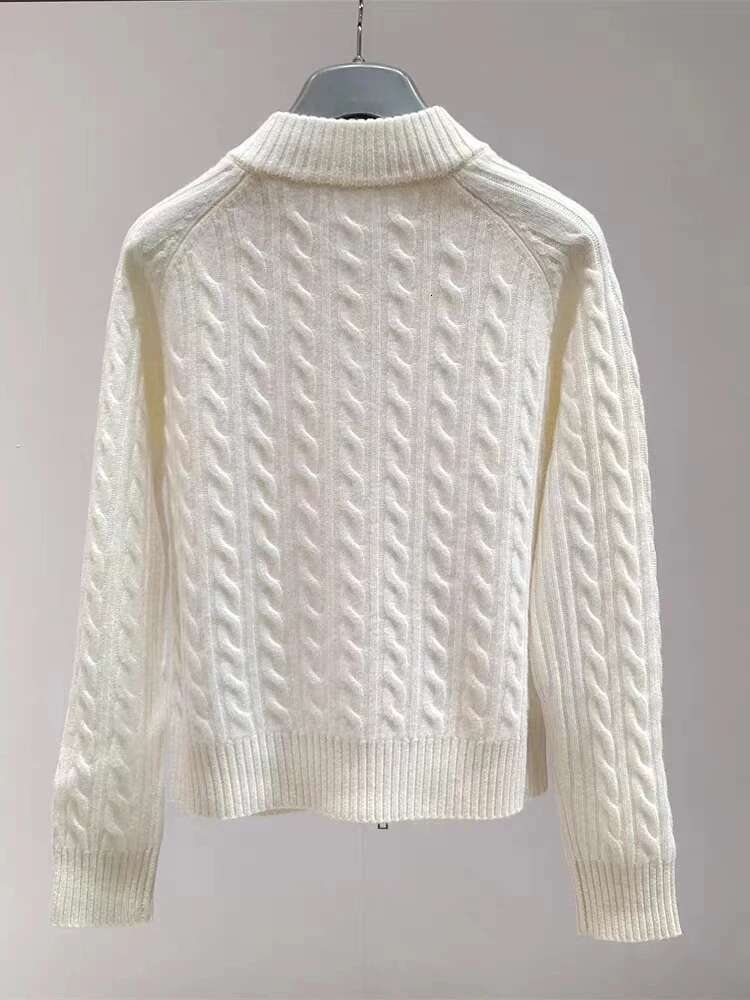 New MM Letter Korean Y2k Women's Stand Collar Long Sleeve Zipper Autumn/Winter Knitwear Max Sweater Cardigan