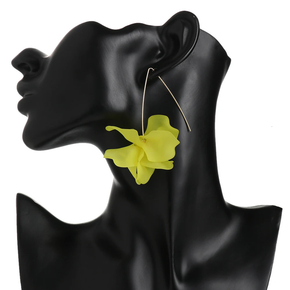 1Pair s Multicolored Fashion Resin Flower Long Earrings Bohemia Handmade Petal Dangle Earrings For Women Gift 250225