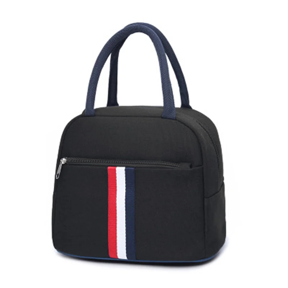 Fashion Canvas Handbag Waterproof Lunch Bag Portable Lunch Box Canvas Handbag 250225