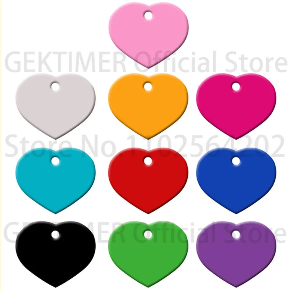 100Pcs Aluminum Keychain Accessories Heart Tags Custom Key Chains Personalized ID Name Pendant Necklace DIY Making Accessories 250221