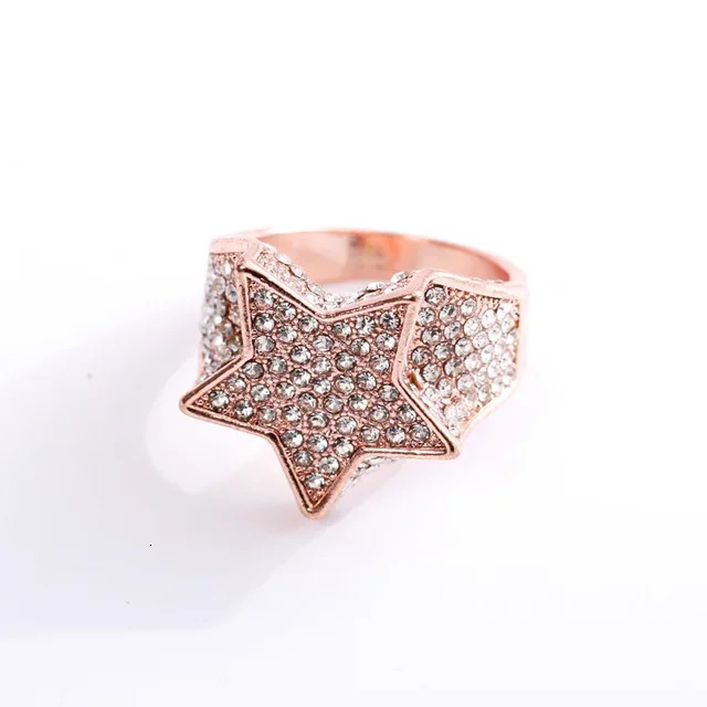 Milangirl Hip Hop Rock Five Star Rings Men Women Rhinestones Zircon Pentagram Rings Women Wedding Party 250225