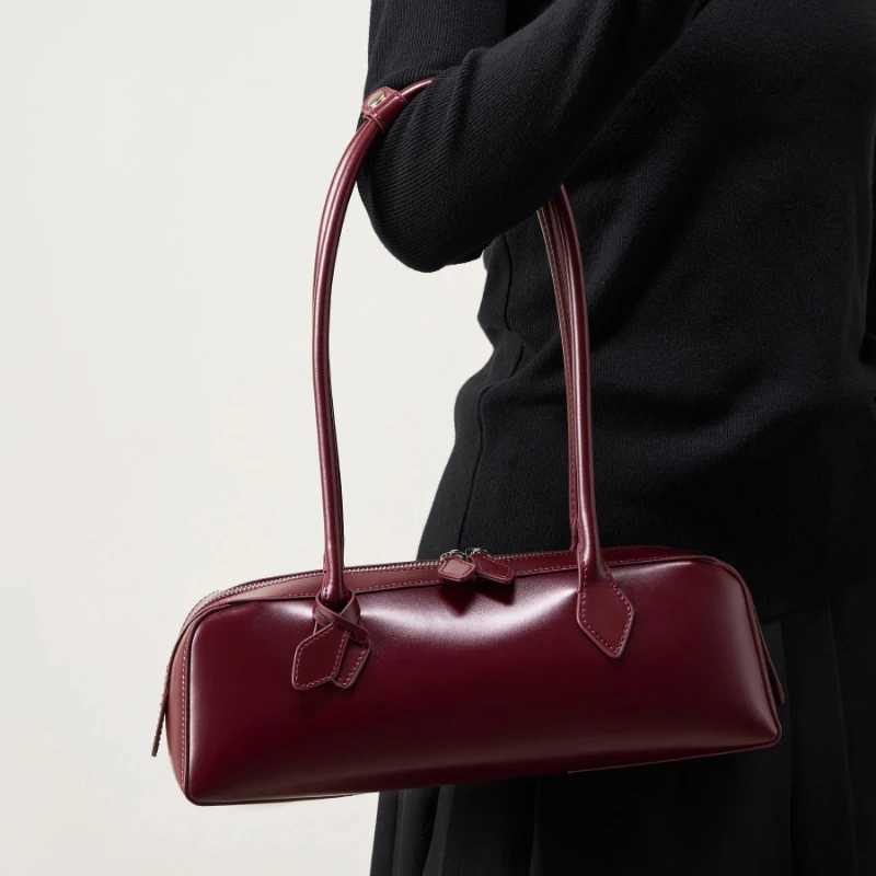 Hifi Korean Genuine Leather Underarm Shoder Bags For Wen 2025 Trend Designer Lg Handle Tote Sausage Ladies Handbags Y250225