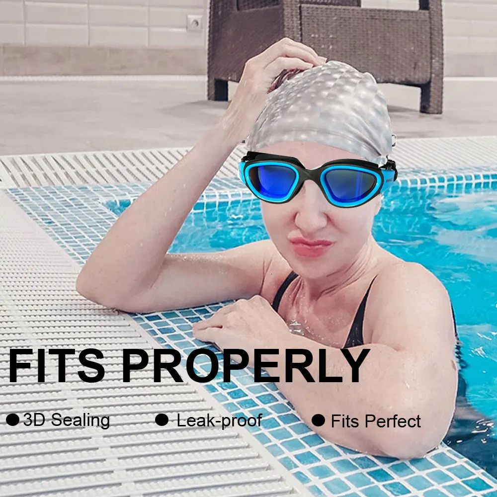 Adult Anti-Fog UV Protection Lens Men Women Swimming Goggles Waterproof Adjustable Silicone Swim Glasses Adults 250226