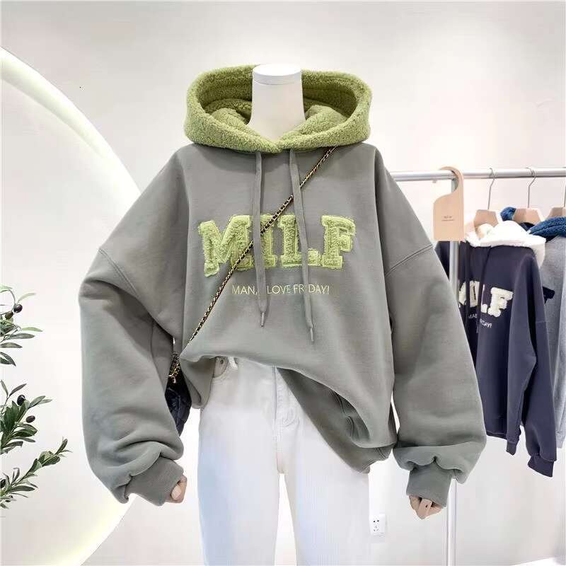 Winter Autumn Hoodies Women's Sweatshirts Letter Print Pullovers Loose Korean Style Jacket Full Sleeve Casual Tops